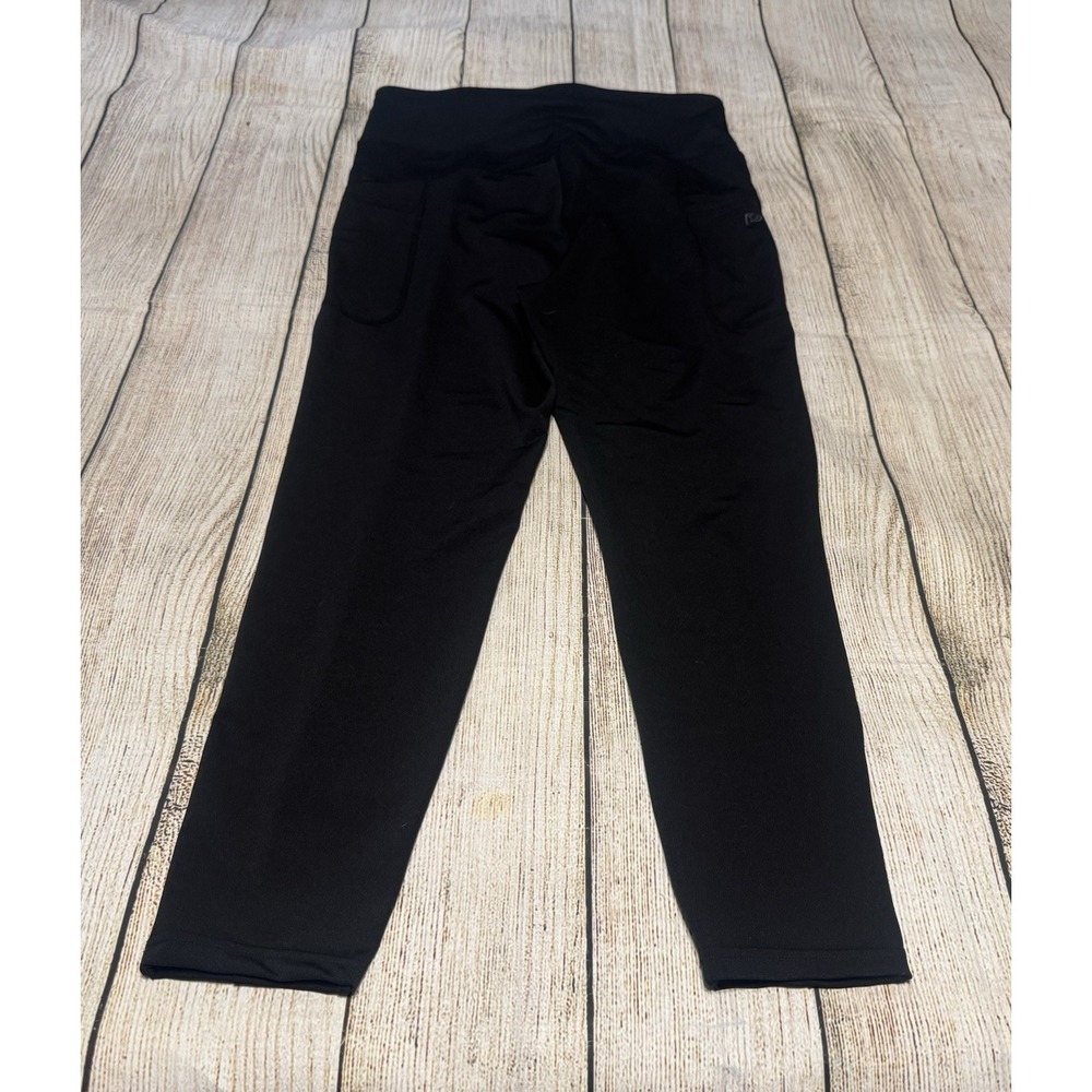 POPFIT Pop Fit Leggings Black w/ Pockets Lace Up Detail 25" Inseam Sz 2XL Tub32